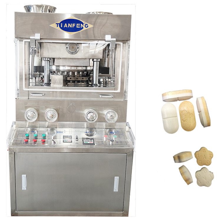 ZPW31 Double Layer Rotary Type Pill Tablet Press Machine 60000 Pieces/Hour With 2 Forced Feeders