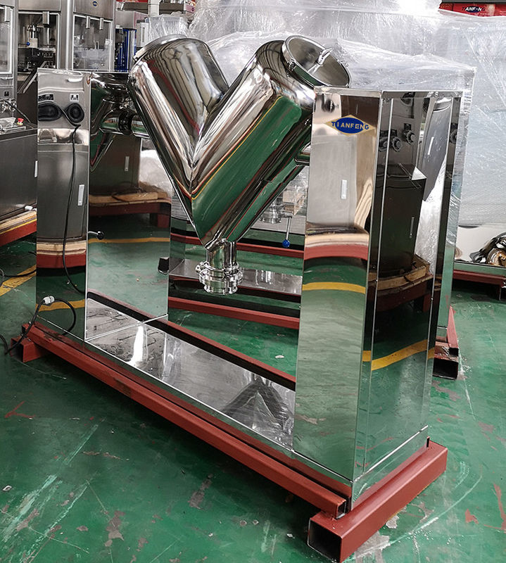 Dry Or Wet Granules V Shape Powder Mixer Tablet Production Lines